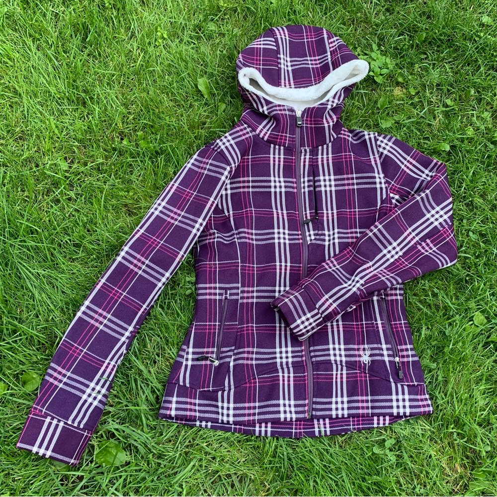 CLEAROUT Spyder Purple Plaid Spring/Fall Jacket Medium - EUC like new